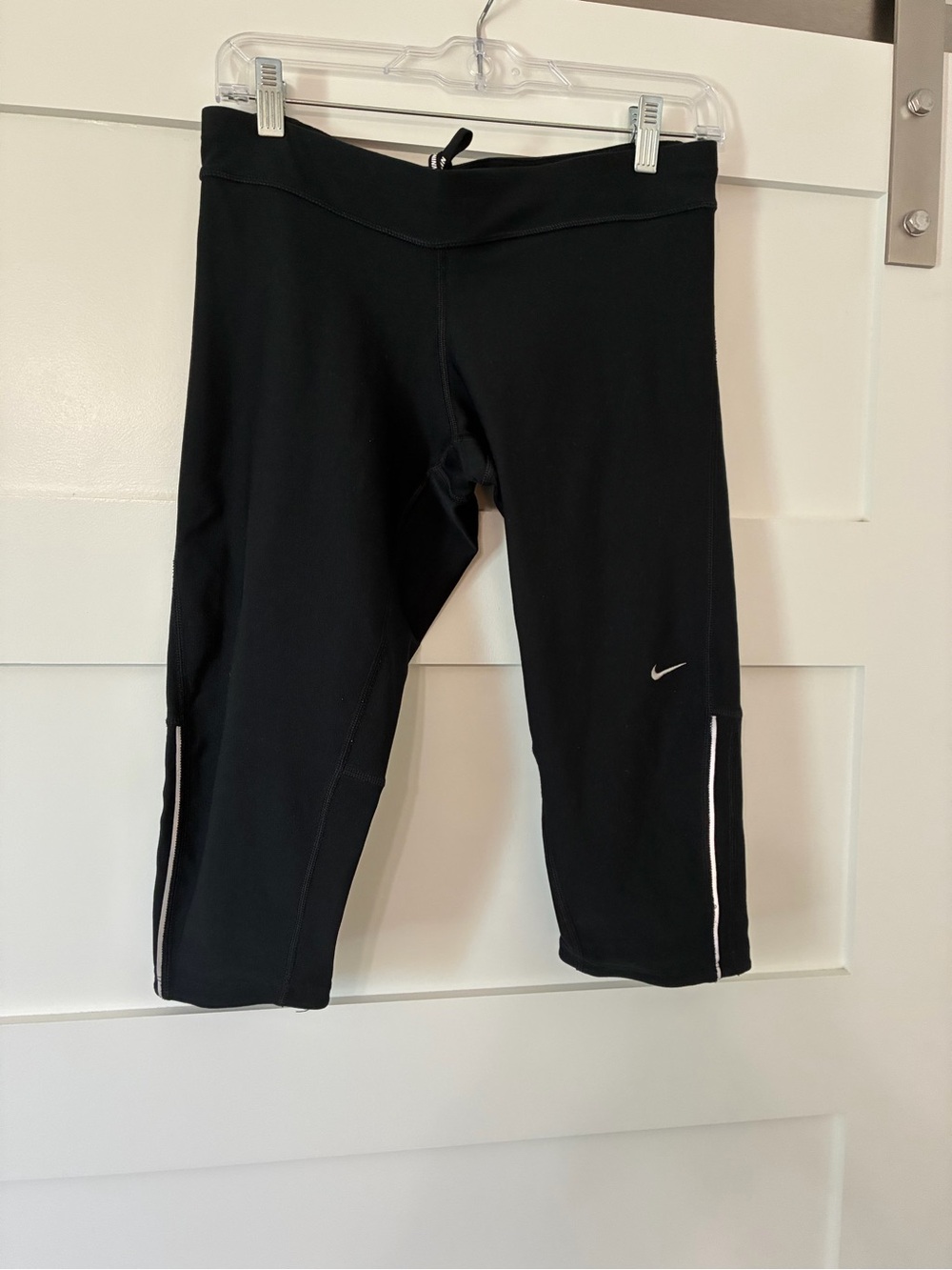 Nike Black Capri Leggings with Reflective Trim